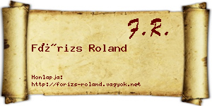 Fórizs Roland névjegykártya