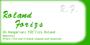 roland forizs business card